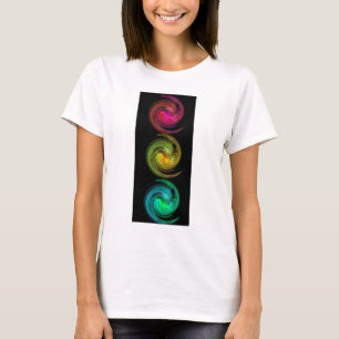 RODE GEEL BLAUW LIGHT VORTEX Fractal Art T-shirt