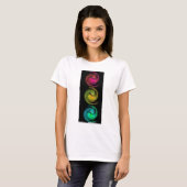 RODE GEEL BLAUW LIGHT VORTEX Fractal Art T-shirt (Voorkant volledig)