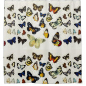 RODE GEEL BLAUW WITTE BUTTERFLIES Beauty Natuur Douchegordijn (Voorkant)
