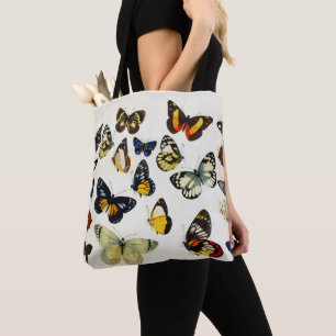 RODE GEEL BLAUW WITTE BUTTERFLIES Beauty Natuur Tote Bag