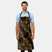 Rode Geel Groen op Donker, Gedroogd versnipperd pa Schort (Gedragen)