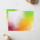 Rode Geel Oranje Groen Matig Kleurig Notitiekaartje (Voorkant / Achterkant in situ)