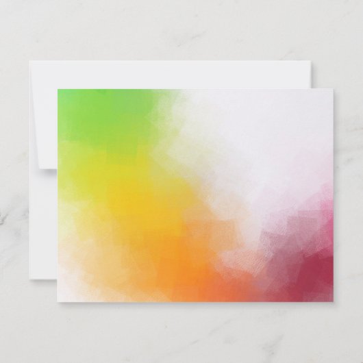 Rode Geel Oranje Groen Matig Kleurig Notitiekaartje (Achterkant)