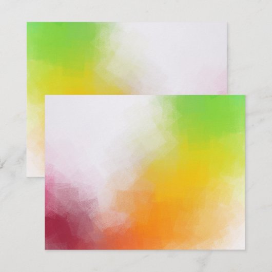 Rode Geel Oranje Groen Matig Kleurig Notitiekaartje (Voorkant / Achterkant)