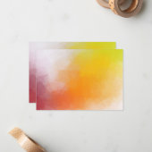 Rode Geel Oranje Groen Modern Abstract Kunstwerk Notitiekaartje (Voorkant / Achterkant in situ)