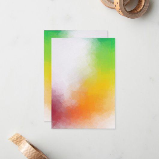 Rode Geel Sinaasappel Groen Kleurig Elegant Modern Notitiekaartje (Voorkant / Achterkant in situ)