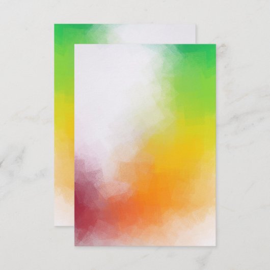 Rode Geel Sinaasappel Groen Kleurig Elegant Modern Notitiekaartje (Voorkant / Achterkant)