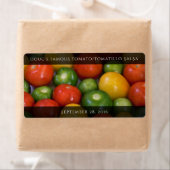 Rode geel tomaten en groene tomatillos etiket (Insitu)