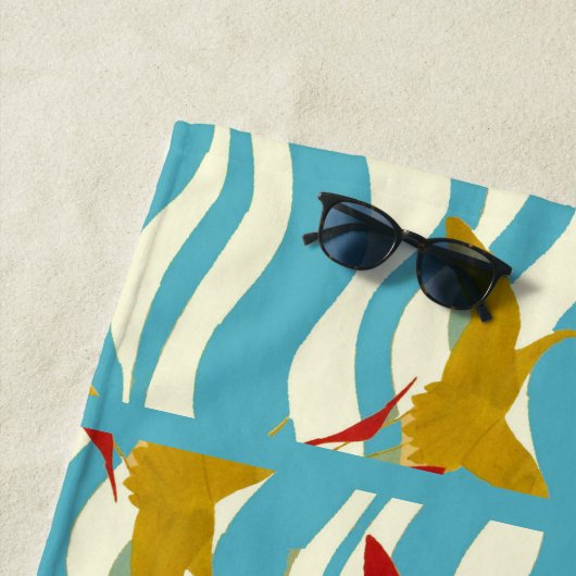 RODE GEEL VLIEGTUIGEN OP WITTE BLAUWE ZEE WAVES B STRANDLAKEN (In situ)