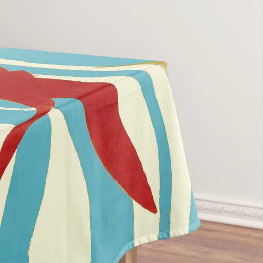 RODE GEEL VLIEGTUIGEN OP WITTE BLAUWE ZEE WAVES TAFELKLEED (Voorbeeld)