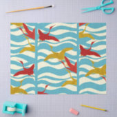 RODE GEEL VLIEGTUIGEN OP WITTE BLAUWE ZEE WAVES TISSUEPAPIER (Craft)