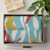 RODE GEEL VLIEGTUIGEN OP WITTE BLAUWE ZEE WAVES TISSUEPAPIER (Geschenk)