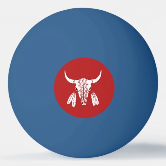 Rode Geest Dans Bizon 1 ster blauwe pingpongbal (Voorkant)