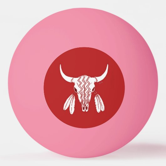 Rode Geest Dans Bizon 1 ster gloeien pingpongbal (Voorkant)