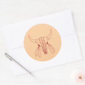 Rode Geest Dans Bizon leer grote ronde stickers (Envelop)