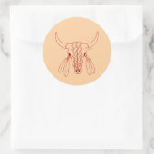 Rode Geest Dans Bizon leer grote ronde stickers (Tas)