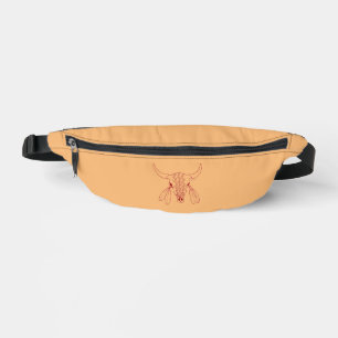Rode Geest Dans Bizon lijn bruine taille tas