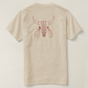 Rode Geest Dans Bizon lijn vrouwen zand t-shirt zw
