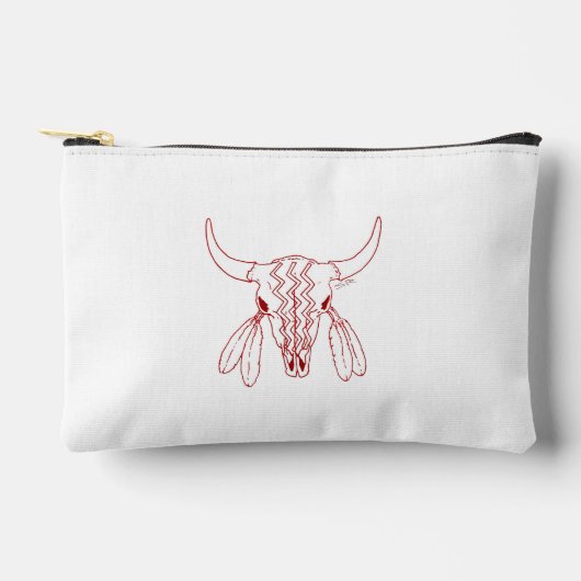 Rode Geest Dans Bizon witte accessoire tas buidel (Voorkant)