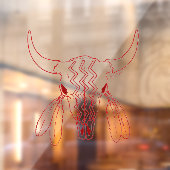 Rode Geest Dans Buffel ondoorzichtig raamsticker (Vel 2)