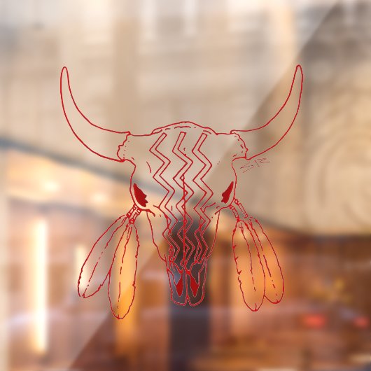 Rode Geest Dans Buffel ondoorzichtig raamsticker (Vel 2)