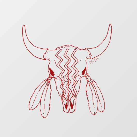 Rode Geest Dans Buffel ondoorzichtig raamsticker (Vel)