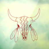 Rode Geest Dans Buffel venstersticker Raamsticker (Vel 3)