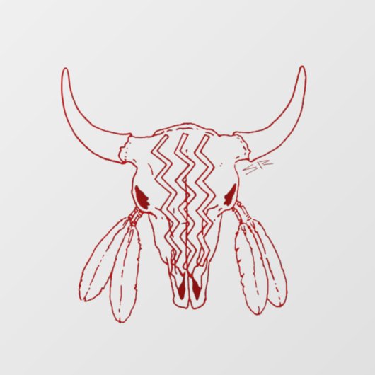 Rode Geest Dans Buffel venstersticker Raamsticker (Vel)