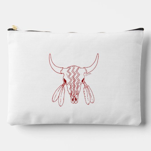 Rode Geesten Dans Bizon witte accessoire tas buide (Voorkant)