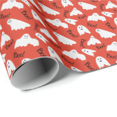 Rode Geesten: Halloween Patroon Cadeaupapier (Rol Hoek)