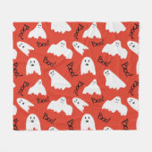 Rode Geesten: Halloween Patroon Fleece Deken (Voorkant (Horizontaal))