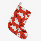 Rode Geesten: Halloween  Patroon Kleine Kerstsok (Voorkant (Hangend))