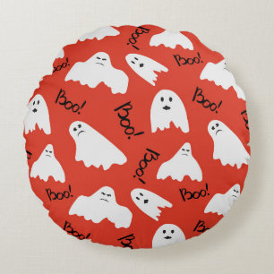 Rode Geesten: Halloween Patroon Rond Kussen