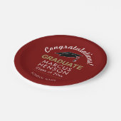 Rode Gefeliciteerd met je Afstuderen afstudeerdop Papieren Bordje (Gekanteld)