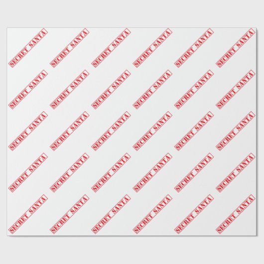 Rode Geheime Kerstman Tekst Kerstverpakking Papier (Vlak)