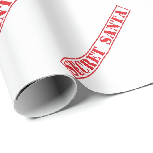 Rode Geheime Kerstman Tekst Kerstverpakking Papier (Rol Hoek)