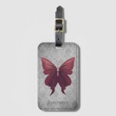 Rode gejuwelde vlinder bagagelabel (Voorkant (verticaal))