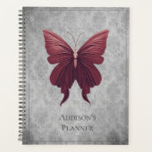 Rode gejuwelde vlinder planner (Voorkant)