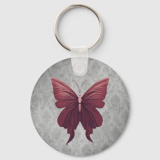 Rode gejuwelde vlinder sleutelhanger (Achterkant)