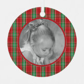 Rode Geklede Kinderen Foto Persoonlijke Kerstmis Metalen Ornament (Voorkant)