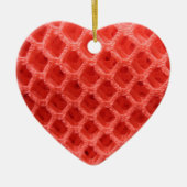 Rode gekleurde haakjes keramisch ornament (Voorkant)