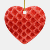 Rode gekleurde haakjes keramisch ornament (Achterkant)