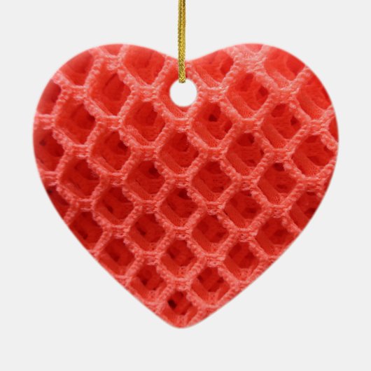 Rode gekleurde haakjes keramisch ornament (Achterkant)