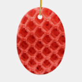 Rode gekleurde haakjes keramisch ornament (Voorkant)