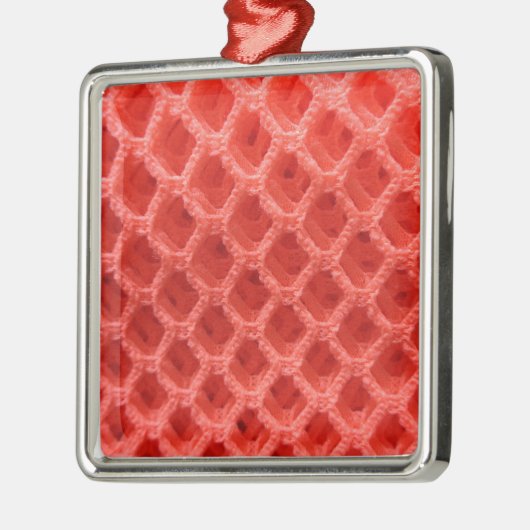 Rode gekleurde haakjes metalen ornament (Links)