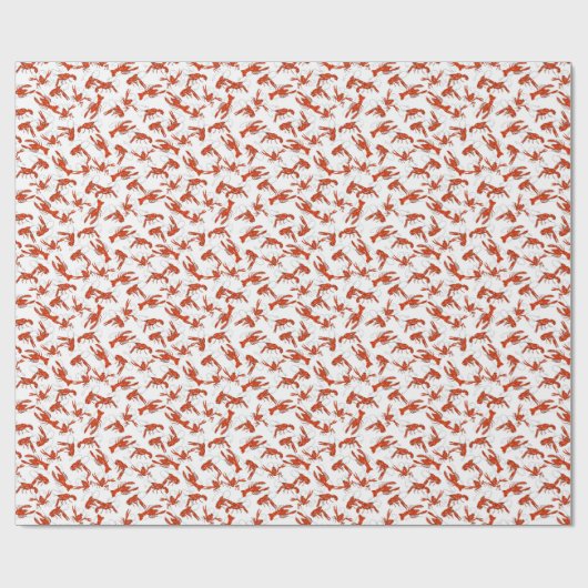 Rode gekookte langoest cadeaupapier (Vlak)