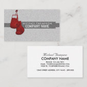 Rode gekorrede handschoenen, boxer, boxing Trainer Visitekaartje (Voorkant / Achterkant)