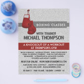 Rode gekorrede handschoenen, boxingsklasse-advert flyer (Enkel)