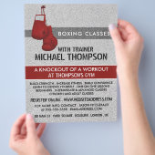 Rode gekorrede handschoenen, boxingsklasse-advert flyer (Hand)