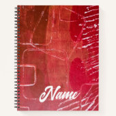 Rode, Gel Print Collage Spiraal Notebook Notitieboek (Voorkant)